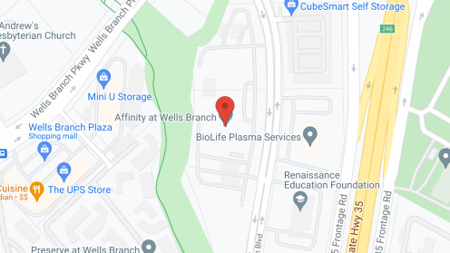 Map of the neighborhood around Affinity at Wells Branch
