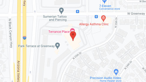 Map of the neighborhood around Park Terrace Senior Living