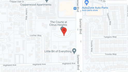 Map of the neighborhood around The Courte at Citrus Heights