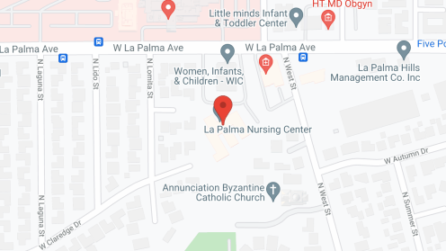 Map of the neighborhood around La Palma Nursing Center
