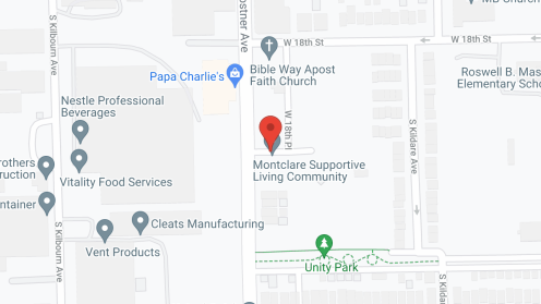 Map of the neighborhood around Montclare Supportive Living