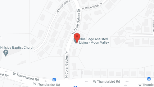 Map of the neighborhood around Blue Sage Assisted Living - Moon Valley