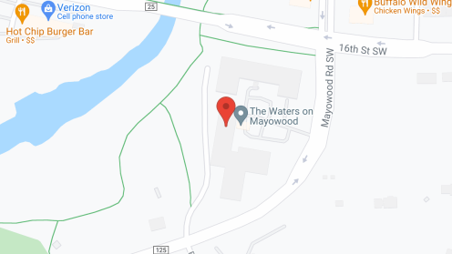 Map of the neighborhood around The Waters on Mayowood