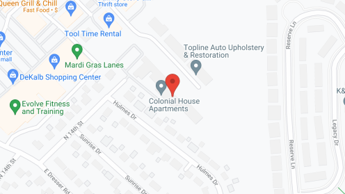 Map of the neighborhood around Colonial House