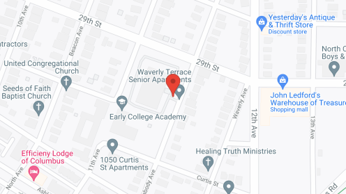Map of the neighborhood around Waverly Terrace Senior Apartments