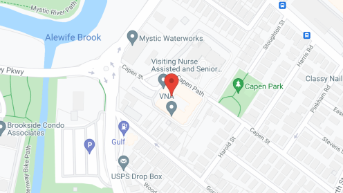 Map of the neighborhood around VNA Alewife Brook Pkwy