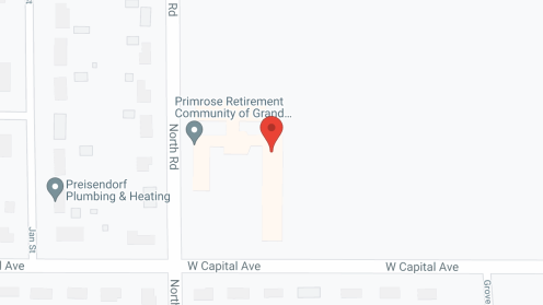 Map of the neighborhood around Primrose Retirement Community