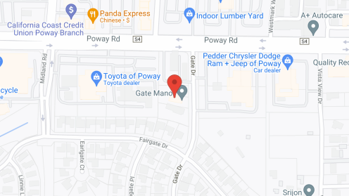 Map of the neighborhood around Gate Manor Poway