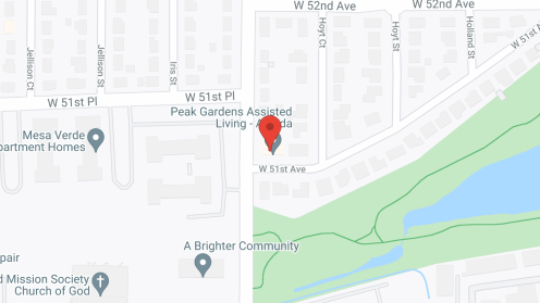 Map of the neighborhood around Peak Gardens Arvada