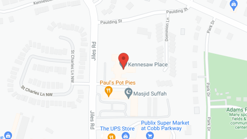 Map of the neighborhood around Kennesaw Village