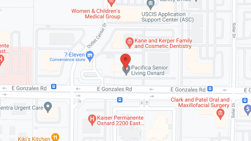 Map of the neighborhood around Pacifica Senior Living Oxnard