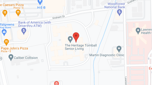 Map of the neighborhood around The Heritage Tomball Senior Living