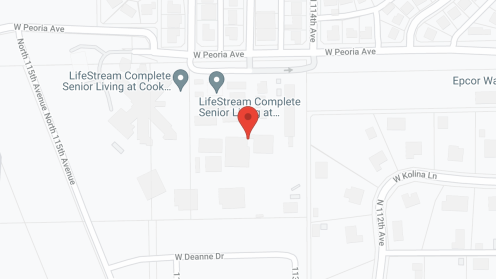 Map of the neighborhood around LifeStream at Youngtown