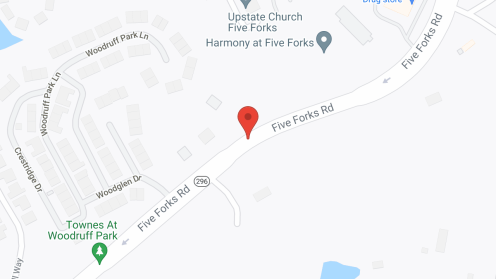 Map of the neighborhood around Harmony at Five Forks