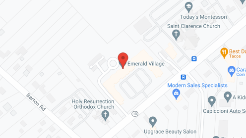 Map of the neighborhood around Emerald Village Senior Living