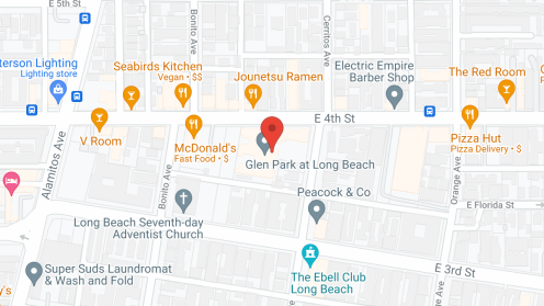 Map of the neighborhood around Glen Park at Long Beach