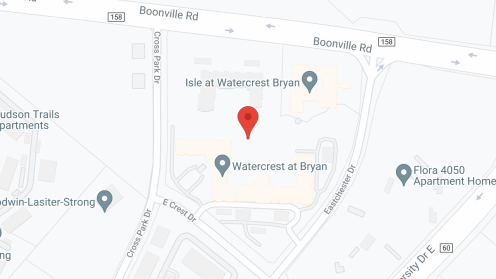 Map of the neighborhood around Watercrest at Bryan