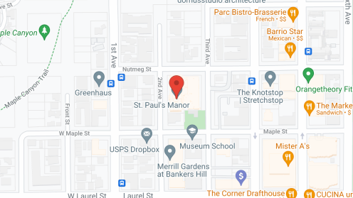 Map of the neighborhood around St Paul's Manor