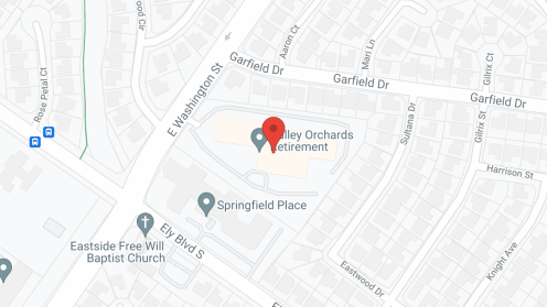 Map of the neighborhood around Valley Orchards Retirement Community