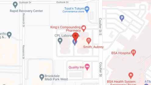 Map of the neighborhood around Bristol Park at Amarillo