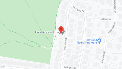Map of the neighborhood around Aloha Assisted Living