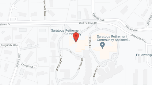 Map of the neighborhood around Saratoga Retirement Community Cal Villa Assisted Living