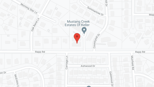 Map of the neighborhood around Mustang Creek Estates-Bldgs. A, C and E