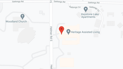 Map of the neighborhood around Heritage Assisted living Community