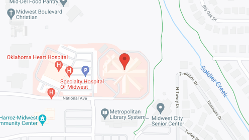 Map of the neighborhood around Midwest City Nursing Ctr