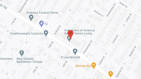 Map of the neighborhood around Sumby Senior Housing