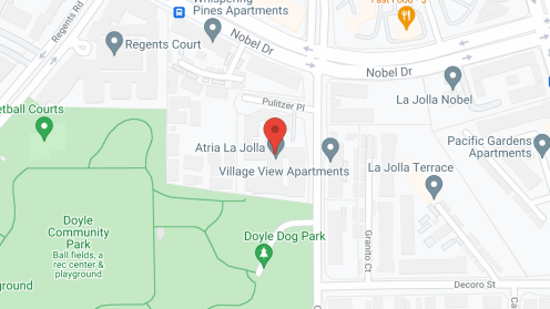 Map of the neighborhood around Atria La Jolla