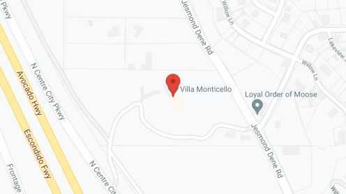 Map of the neighborhood around Villa Monticello Assisted Living