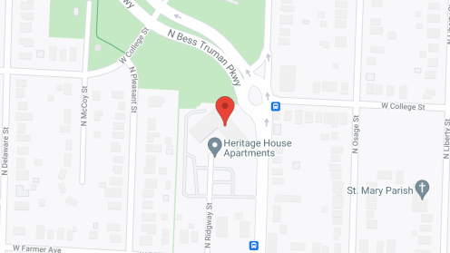 Map of the neighborhood around Heritage House