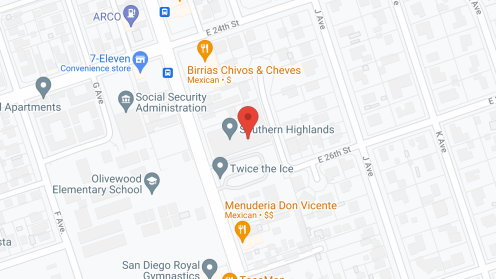 Map of the neighborhood around Southern Highland