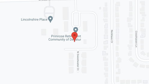 Map of the neighborhood around Primrose Retirement Community