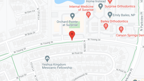 Map of the neighborhood around Orchard Pointe at Surprise
