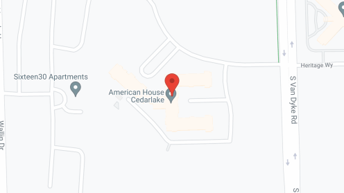 Map of the neighborhood around American House Cedarlake