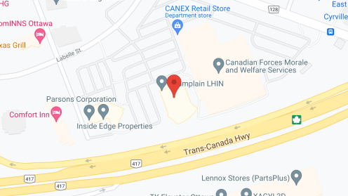 Map of the neighborhood around Ottawa Community Care Access