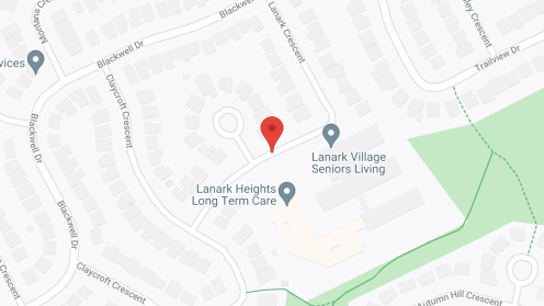 Map of the neighborhood around Lanark Place and Lanark Heights