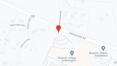 Map of the neighborhood around Masonic Village at Burlington