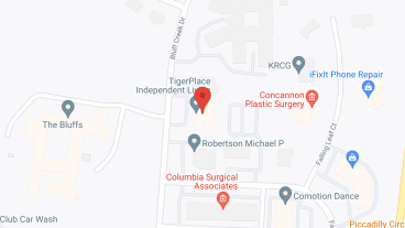 TigerPlace, Bluff Creek Terrace and Arbors in google map