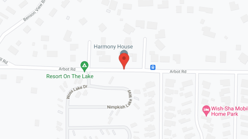 Map of the neighborhood around Harmony House
