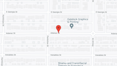 Map of the neighborhood around Adanac Towers