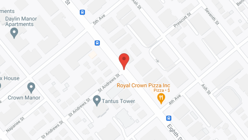 Map of the neighborhood around Moody Park Tower