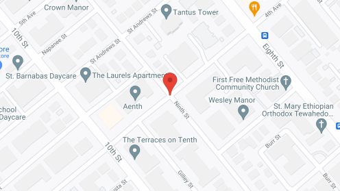 Map of the neighborhood around Crown Manor