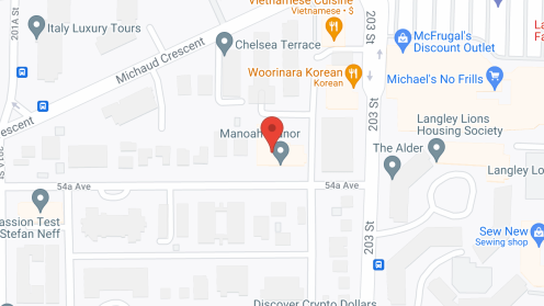 Map of the neighborhood around Manoah Manor