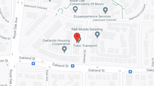 Map of the neighborhood around Oaklands Housing Co-Op