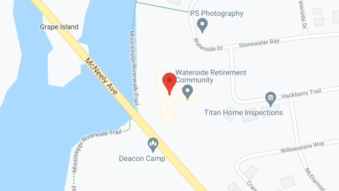 Map of the neighborhood around Waterside Retirement Community