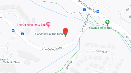 Map of the neighborhood around Parkland on the Glen