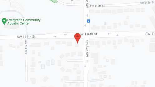 Map of the neighborhood around Evergreen Senior Care